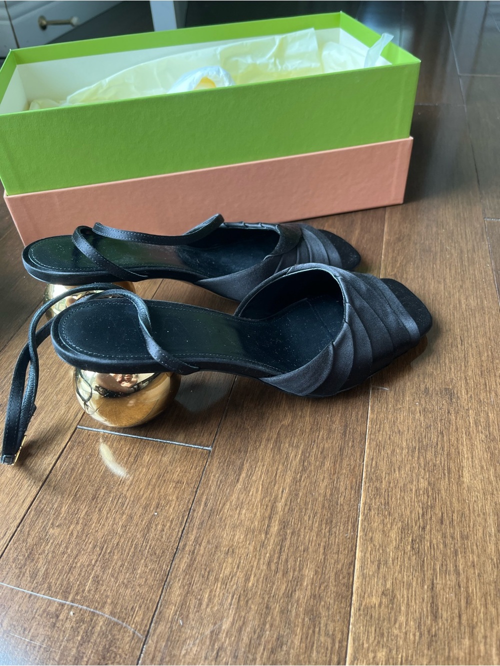 Authentic Marni Satin Sandals with Spherical Heel (Like New)